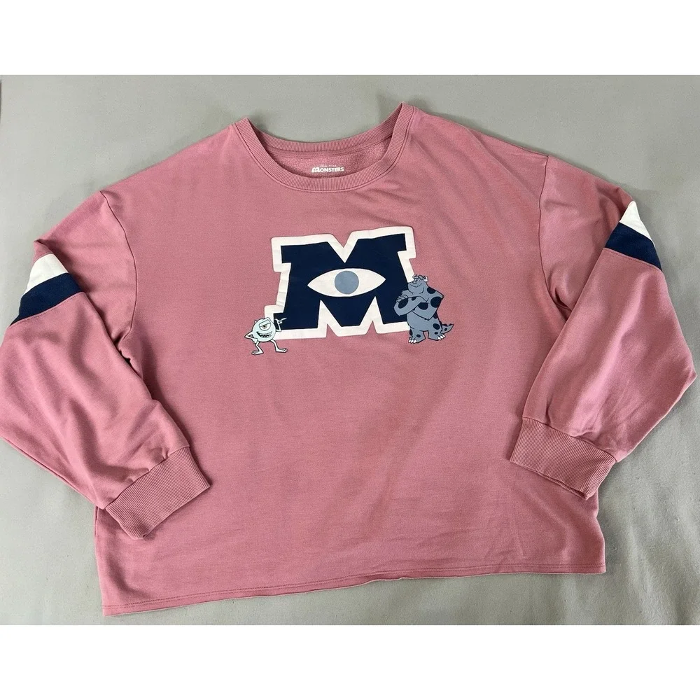 Disney Pixar‎ Monsters Sleepwear Sweatshirt Top Pink Long Sleeve Sz 2X (18W-20W)
